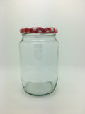 2lb Round Jam Jar with 82mm Red & White Gingham twist lid