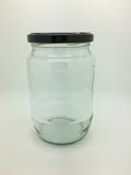 2lb Round Jam Jar with 82mm Black twist lid