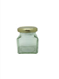 130ml Square Food Jar with 53mm Gold lid