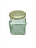 200g Square Food Jar with 53mm Gold pop-up lid