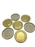 200g Square Food Jar with 53mm Gold Honeycomb lid