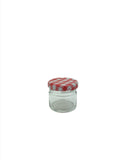 28ml Mini Round Glass Jar with 43mm Red & White Gingham twist lid