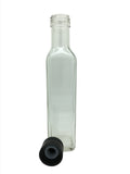 250ml Marasca Glass Bottle with 31.5mm black tamper evident lid or pourer