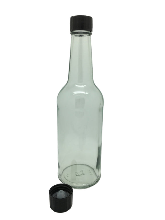 10oz (300ml) Worcester Sauce Bottle with 24mm R6 black cap or pourer