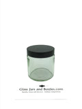 120ml clear round squat ointment jar  with a 58mm R3 black urea wadded cap