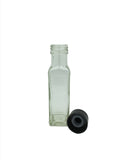 100ml Marasca Glass Bottle with 31.5mm black tamper evident cap or pourer