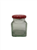 200g (282ml) Square Food Jar with 63mm red spotty twist lid