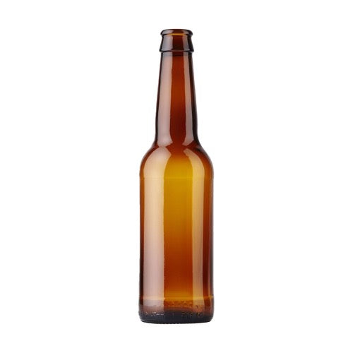 Amber Beer Bottle 330ml gold crown
