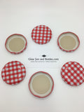 58mm Red & White Gingham twist off lids