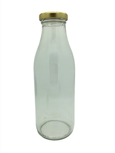 500ml Vintage Milk Bottle with 43mm Gold twist lid