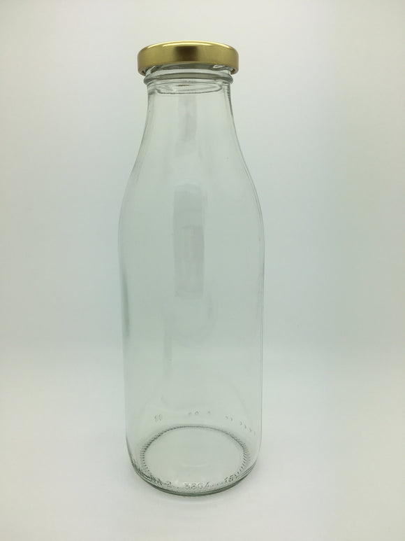 500ml Vintage Milk Bottle with 43mm Gold twist lid