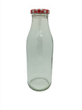 500ml Vintage Milk Bottle with 43mm Red & White Gingham twist lid