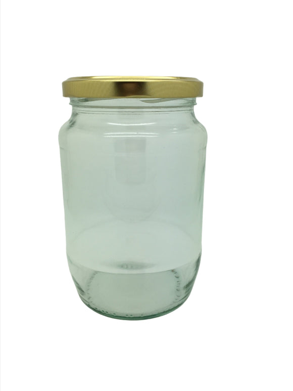 2lb Round Jam Jar with 82mm Gold twist lid
