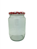 2lb Round Jam Jar with 82mm Red & White Gingham twist lid