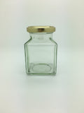 200ml Square Food Jar with 53mm Gold lid