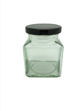 200g Square Food Jar with 53mm Black lid