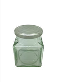 200g Square Food Jar with 53mm Silver pop-up lid