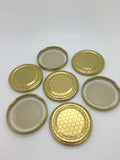 200g Square Food Jar with 53mm Gold Honeycomb lid