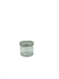28ml Mini Round Glass Jar with 43mm Silver twist lid