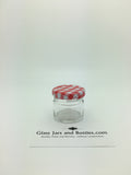 28ml Mini Round Glass Jar with 43mm Red & White Gingham twist lid