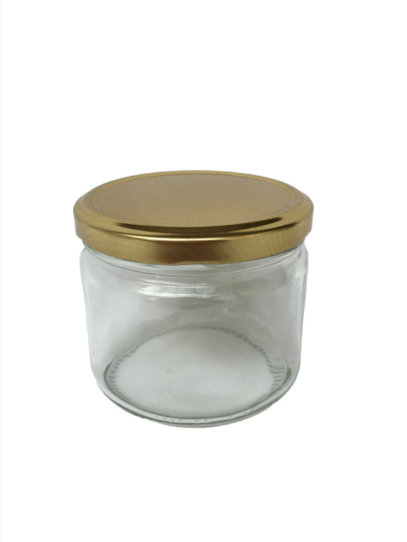 300ml Squat Panelled Jar with 70mm twist lid