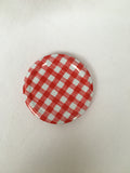63mm Red & White Gingham Twist Off Lids