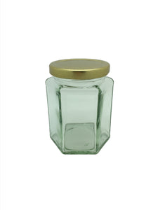 12oz (280ml) Hexagonal Jam Jar with 63mm twist lid