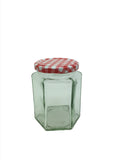 12oz (280ml) Hexagonal Jam Jar with 63mm twist lid