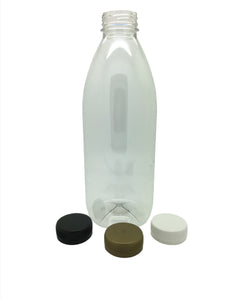 1 Ltr (100ml) PET Round Juice Bottle with 38mm Caps