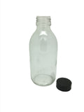 200mk Clear Round Alpha Bottle with 28mm Cap