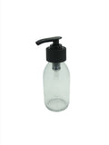 101 Alpha sirop round bottle with 28mm lined black cap or pump dispenser