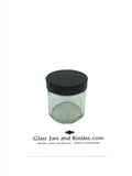 60ml clear round squat ointment jar with 51mm R3 black urea wadded cap