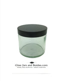 250ml clear round squat ointment jar with 83mm R3 black urea wadded cap