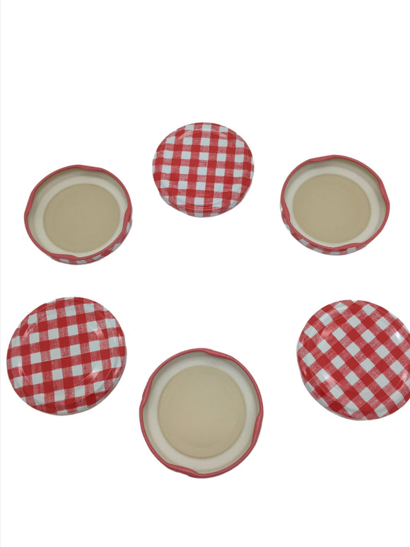 Red & White Gingham twist off lids