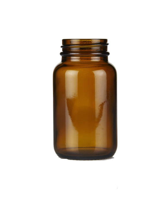 100ml Glass Amber Powder Jar with 38mm R3 Black Cap