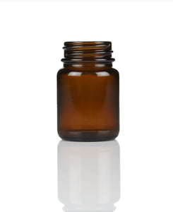 30ml Glass Amber Powder Jar with 38mm R3 Black Cap
