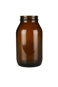 500ml amber glass powder jar with 58mm R3 black urea wadded cap