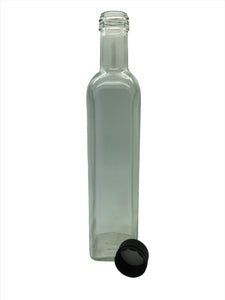 500ml Marasca Glass Bottle with choice of 31.5mm black tamper evident lid or pourer