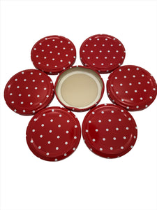 63mm Red Spotty twist off Lids